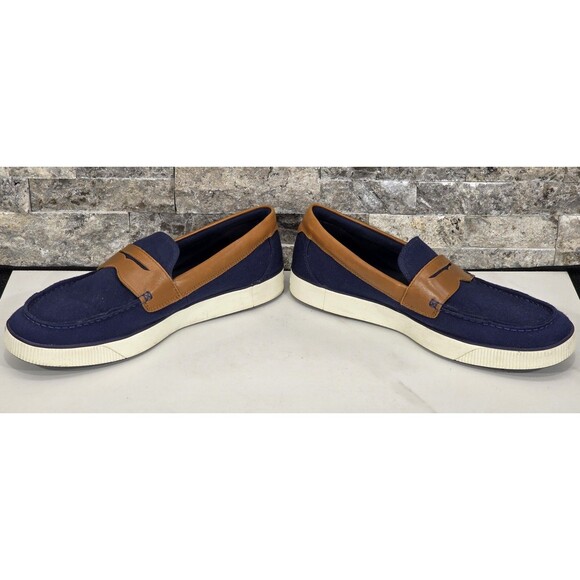Cole Haan Nantucket 2.0 Penny Loafers Men\'s 11 M Canvas Leather Navy Coastal main image 13